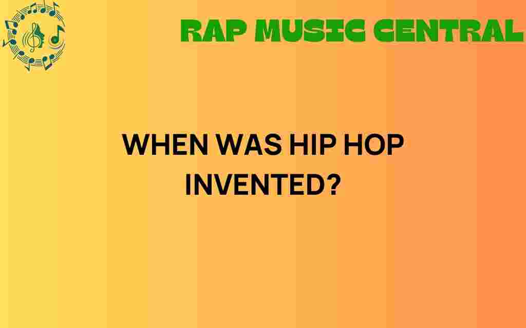 when-was-hip-hop-invented